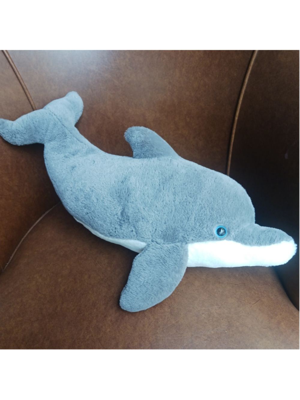 VTG Sea World Dolphin Plush 14" Stuffed Animal White Gray Toy EUC Soft Classic